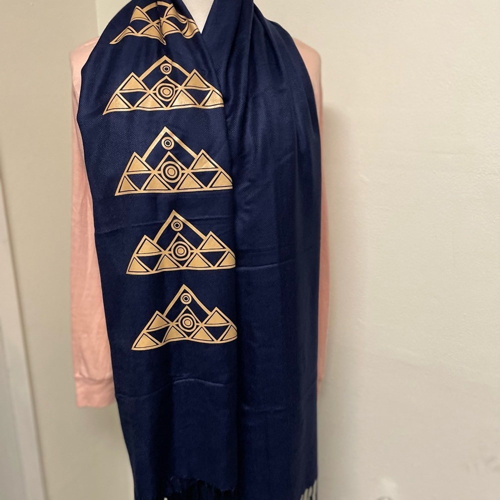 Women’s Scarf  Navy , Yellow Scarf